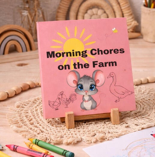 Morning Chores on the Farm Morning Chores on the Farm Coloring Book invites kids into a sunny farm morning of simple, bold scenes feeding horses, pigs, goats perfect for little hands.